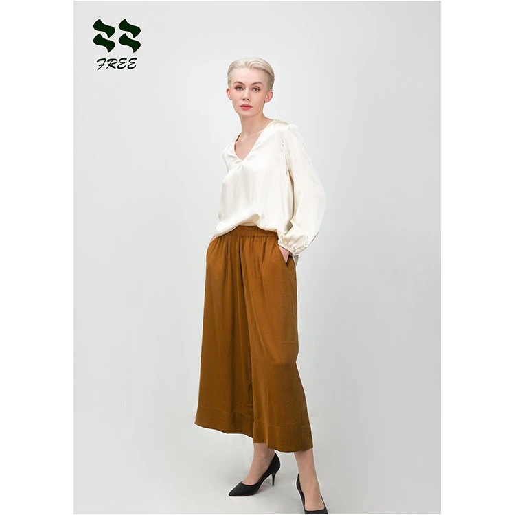 Elastic High Waist Loose Casual Pants With Pockets