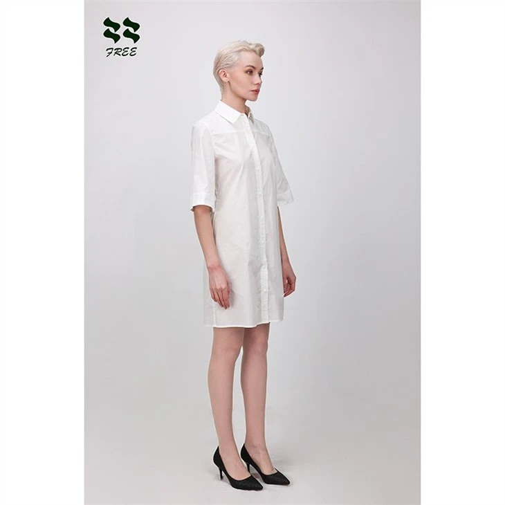 cotton midi dress with short sleeve