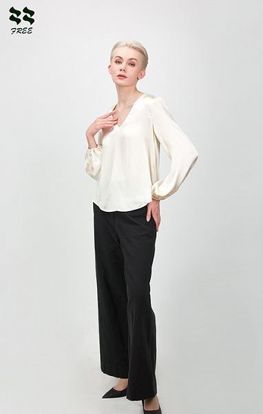 Fornitore di pantaloni dritti in lino di seta da donna